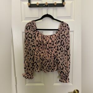 Off the Shoulder Cheetah Print Top
